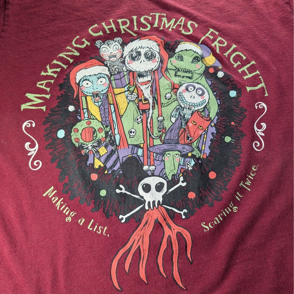 Nightmare Before Christmas Tee Shirt Making Christmas Fright Men Extra Large SEE
